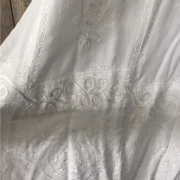 NWT Holy Clothing TIMANDRA MIDI DRESS XL/1X  WHITE Embroidered Boho Gown - Picture 2 of 11